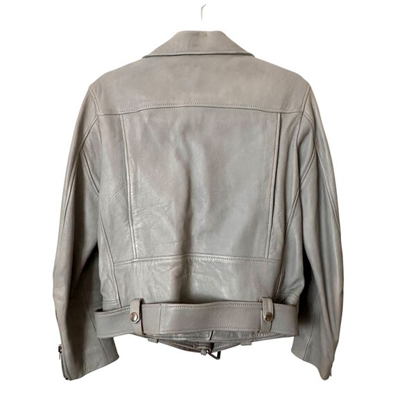 ACNE STUDIOS Leather Moto Jacket Grey Sz 38 (US 6) - Picture 6 of 8